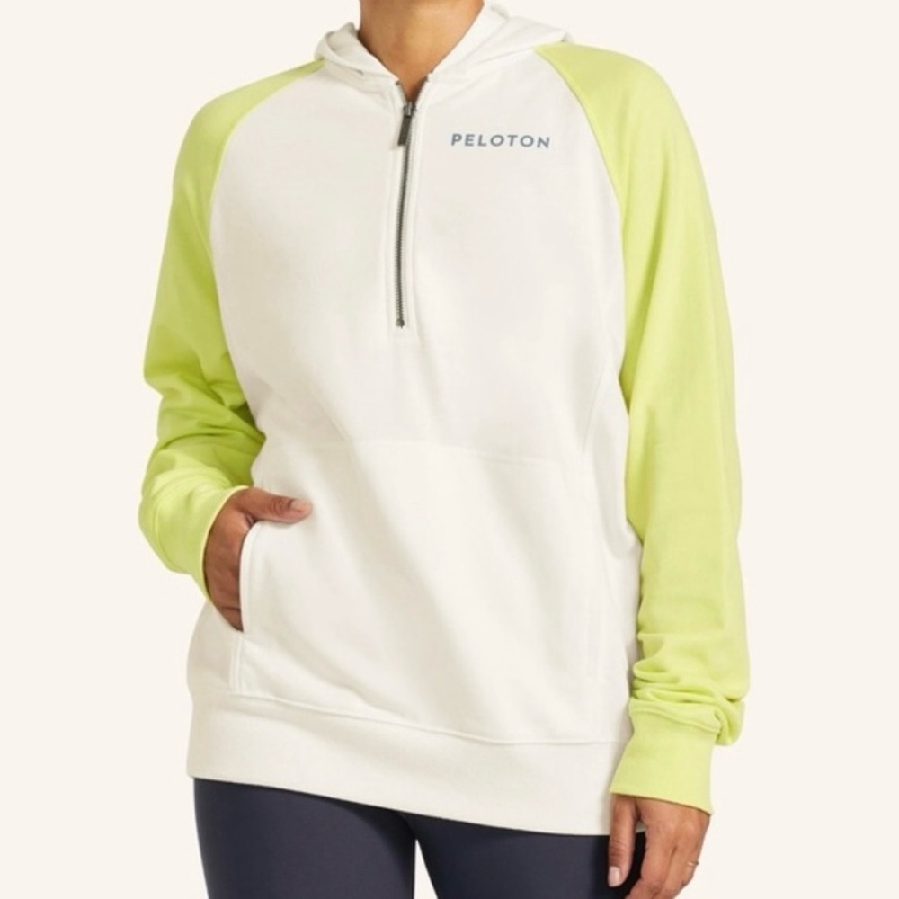 NWT$72 Peloton sz S Small Raglan 1/4 Zip Hoodie French Terry
